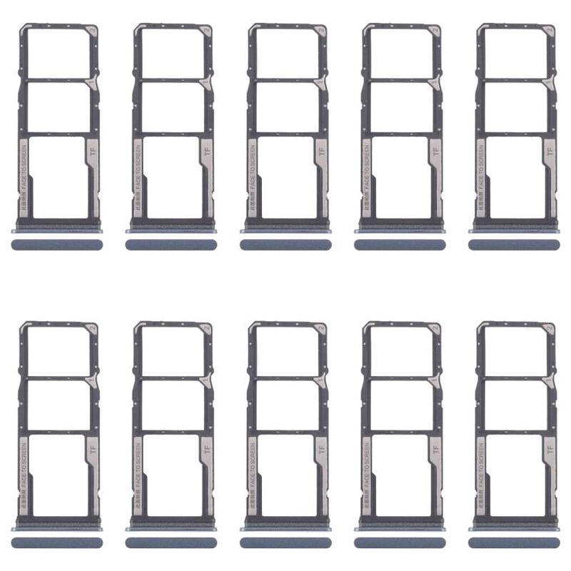 For Xiaomi Redmi 13C 5G 10pcs SIM Card Tray + SIM Card Tray + Micro SD Card Tray (Blue)