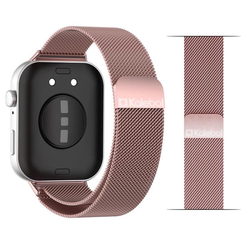 For Huawei Watch Fit 4 Pro / Fit 4 / Fit 3 Kalebol Milan Magnetic Stainless Steel Watch Band(Rose Pink)