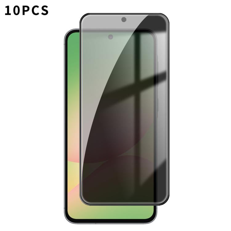 For Samsung Galaxy A56 5G 10pcs Kalebol High-Aluminum Screen-Printed Full-Coverage Black-Border Privacy Tempered Glass Film
