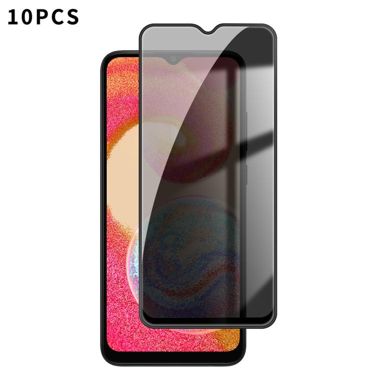 For Samsung Galaxy A04e 10pcs Kalebol High-Aluminum Screen-Printed Full-Coverage Black-Border Privacy Tempered Glass Film