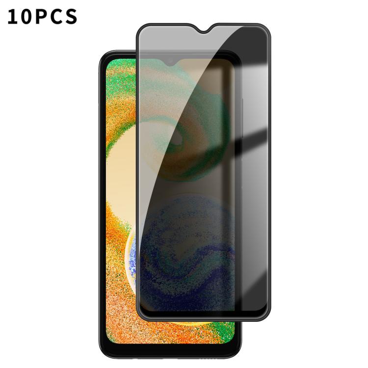 For Samsung Galaxy A04s 10pcs Kalebol High-Aluminum Screen-Printed Full-Coverage Black-Border Privacy Tempered Glass Film