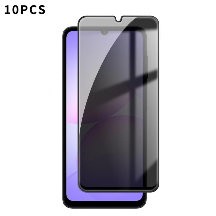 For Samsung Galaxy A07 4G / 5G 10pcs Kalebol High-Aluminum Screen-Printed Full-Coverage Black-Border Privacy Tempered Glass Film