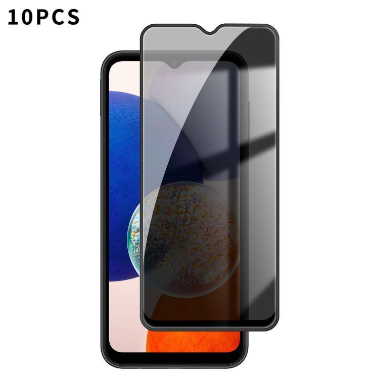 For Samsung Galaxy A14 5G 10pcs Kalebol High-Aluminum Screen-Printed Full-Coverage Black-Border Privacy Tempered Glass Film