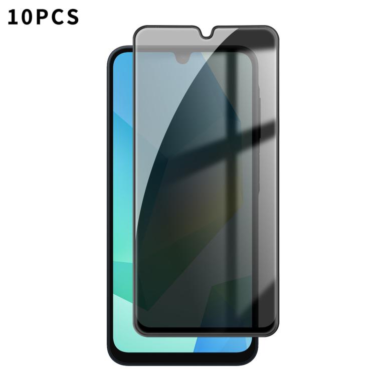 For Samsung Galaxy A16 4G / 5G 10pcs Kalebol High-Aluminum Screen-Printed Full-Coverage Black-Border Privacy Tempered Glass Film