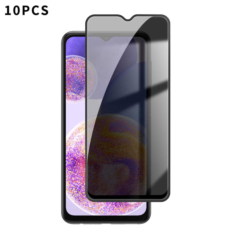 For Samsung Galaxy A23 4G 10pcs Kalebol High-Aluminum Screen-Printed Full-Coverage Black-Border Privacy Tempered Glass Film