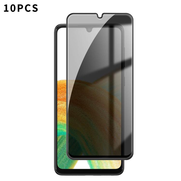 For Samsung Galaxy A33 5G 10pcs Kalebol High-Aluminum Screen-Printed Full-Coverage Black-Border Privacy Tempered Glass Film