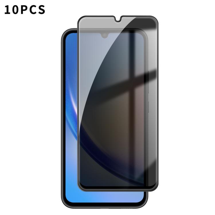 For Samsung Galaxy A34 5G 10pcs Kalebol High-Aluminum Screen-Printed Full-Coverage Black-Border Privacy Tempered Glass Film