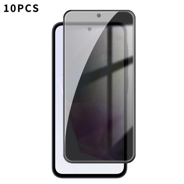 For Samsung Galaxy A35 5G 10pcs Kalebol High-Aluminum Screen-Printed Full-Coverage Black-Border Privacy Tempered Glass Film