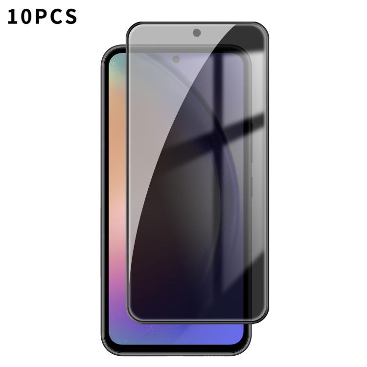 For Samsung Galaxy A54 5G 10pcs Kalebol High-Aluminum Screen-Printed Full-Coverage Black-Border Privacy Tempered Glass Film