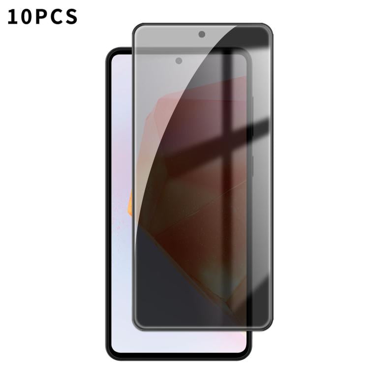 For Samsung Galaxy C55 10pcs Kalebol High-Aluminum Screen-Printed Full-Coverage Black-Border Privacy Tempered Glass Film