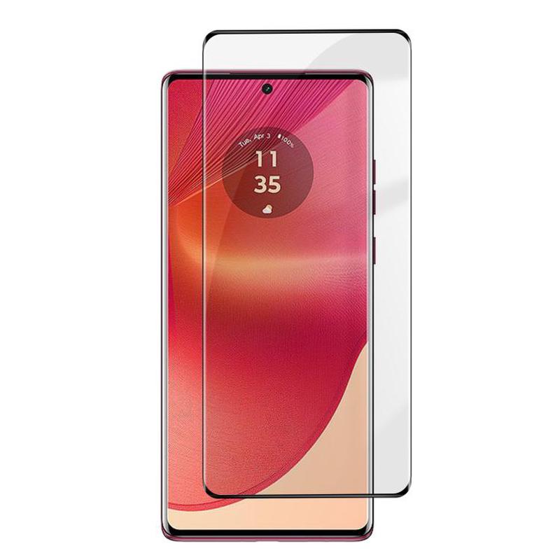 For Motorola Edge 50 Fusion Kalebol Curved High-Aluminum Screen-Printed Full-Coverage Anti-Fingerprint Black-Bordered HD Tempered Glass Film