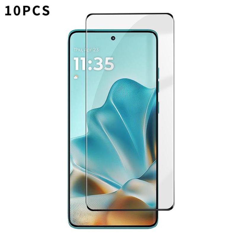 For Motorola Edge 60 Fusion 10pcs Kalebol Curved High-Aluminum Screen-Printed Full-Coverage Anti-Fingerprint Black-Bordered HD Tempered Glass Film