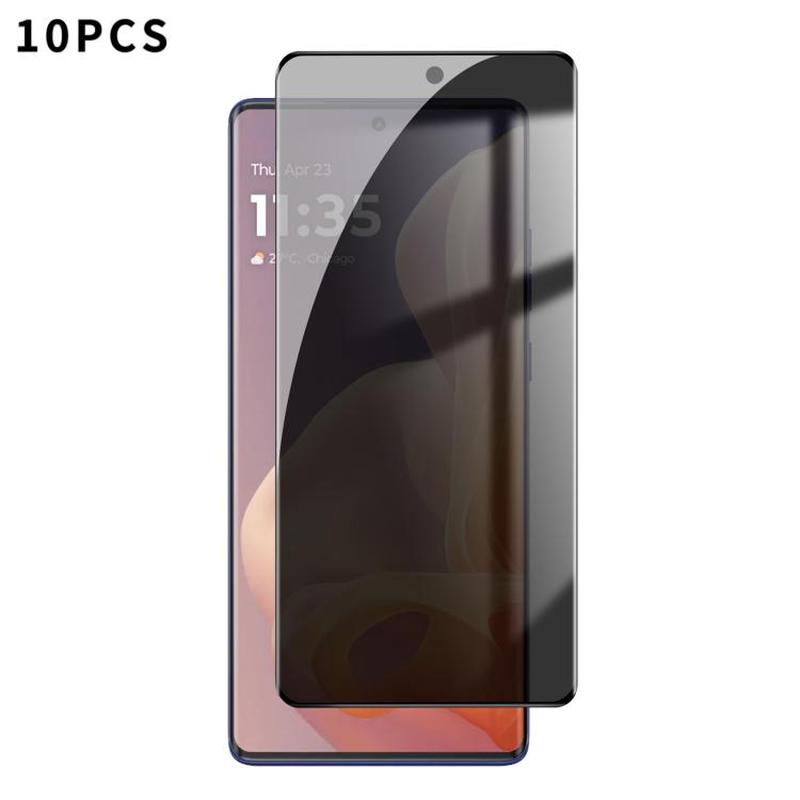 For Motorola Moto G85 10pcs Kalebol Curved High-Aluminum Screen-Printed Full-Coverage Anti-Fingerprint Black-Border Privacy Tempered Glass Film