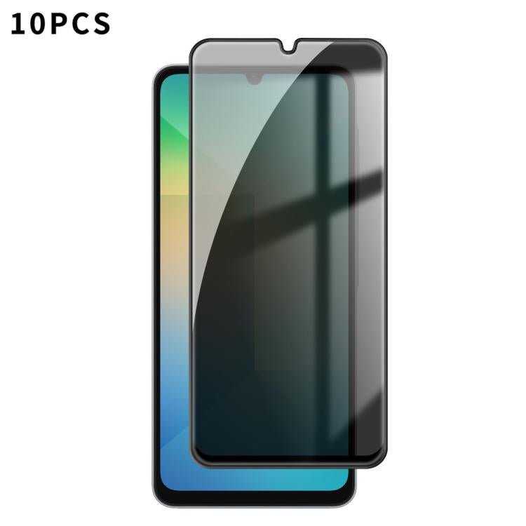 For Samsung Galaxy A06 4G / 5G 10pcs Kalebol High-Aluminum Screen-Printed Full-Coverage Black-Border Privacy Tempered Glass Film