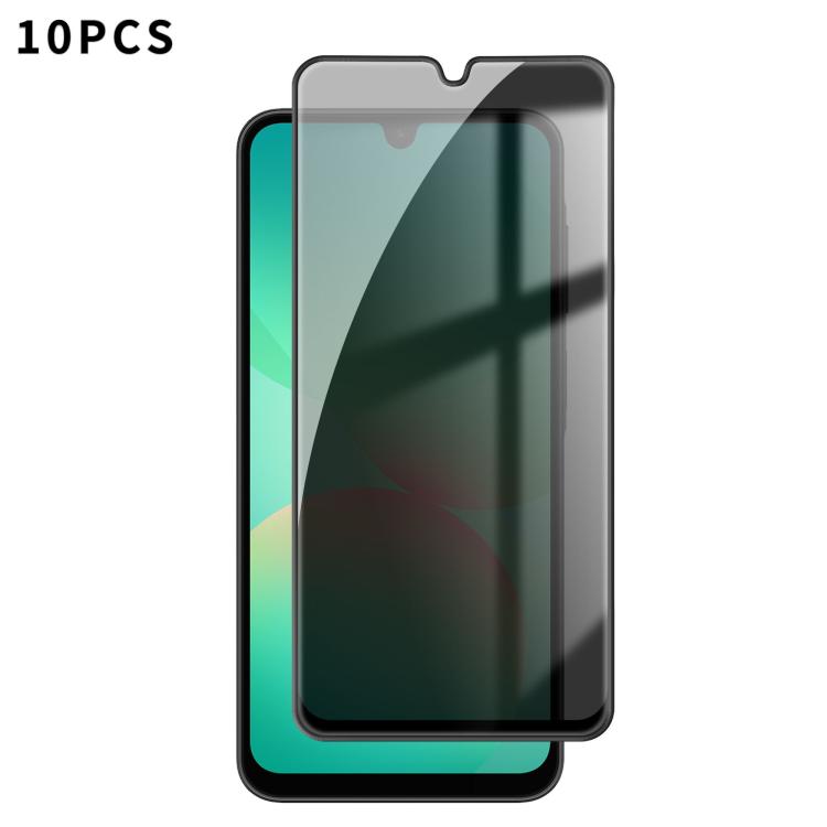 For Samsung Galaxy A26 5G 10pcs Kalebol High-Aluminum Screen-Printed Full-Coverage Black-Border Privacy Tempered Glass Film