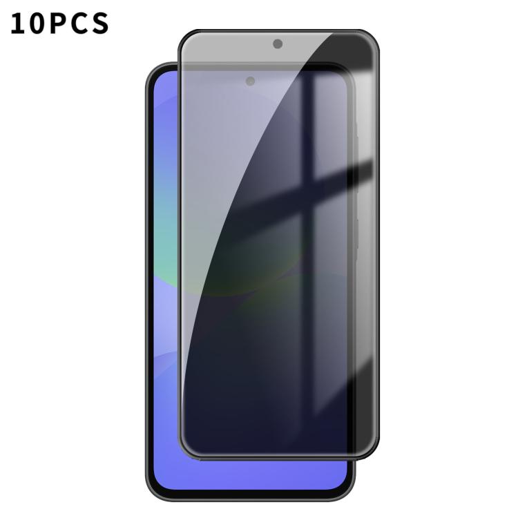 For Samsung Galaxy A36 5G 10pcs Kalebol High-Aluminum Screen-Printed Full-Coverage Black-Border Privacy Tempered Glass Film