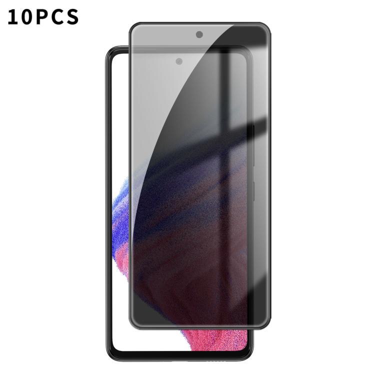For Samsung Galaxy A53 5G 10pcs Kalebol High-Aluminum Screen-Printed Full-Coverage Black-Border Privacy Tempered Glass Film