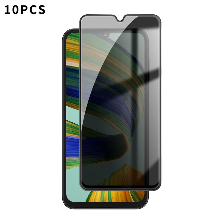 For Samsung Galaxy F15 5G 10pcs Kalebol High-Aluminum Screen-Printed Full-Coverage Black-Border Privacy Tempered Glass Film