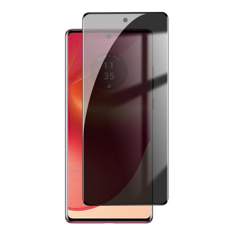 For Motorola Edge 50 Fusion Kalebol Curved High-Aluminum Screen-Printed Full-Coverage Anti-Fingerprint Black-Border Privacy Tempered Glass Film