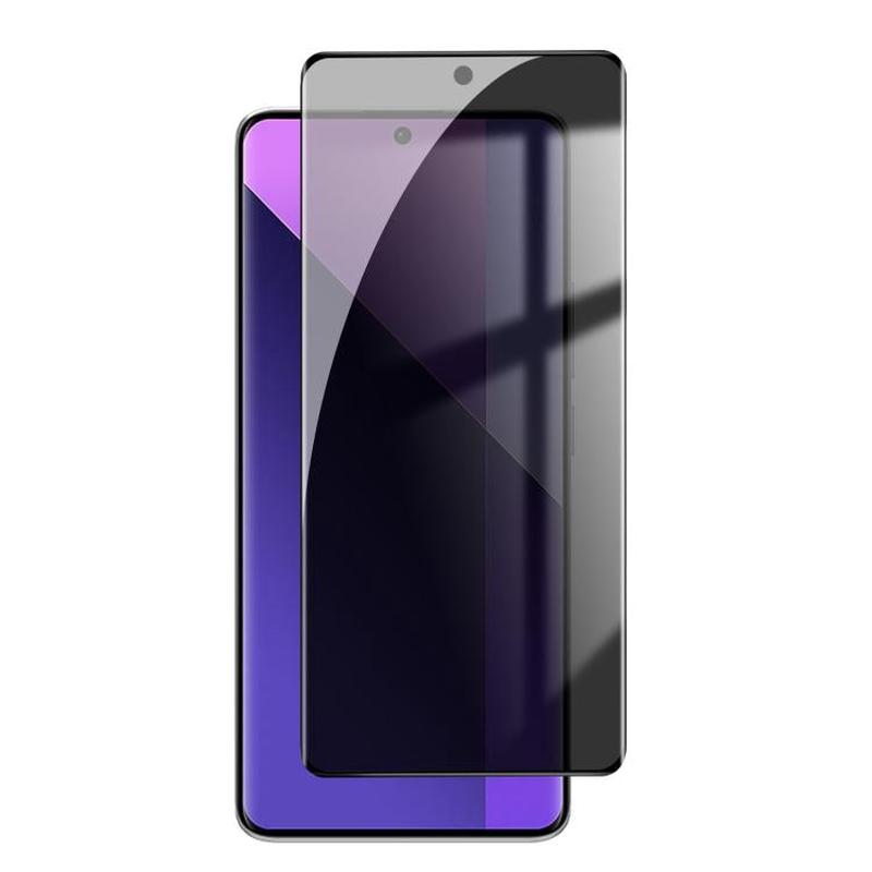 For Redmi Note 13 Pro+ Kalebol Curved High-Aluminum Screen-Printed Full-Coverage Anti-Fingerprint Black-Border Privacy Tempered Glass Film