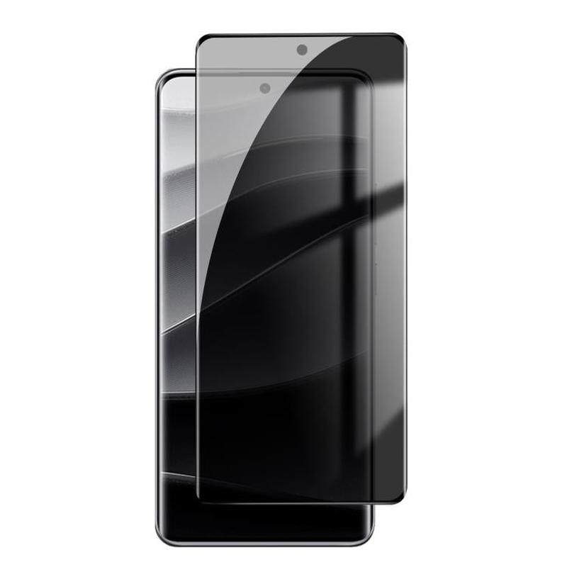 For Redmi Note 14 Pro+ 5G Kalebol Curved High-Aluminum Screen-Printed Full-Coverage Anti-Fingerprint Black-Border Privacy Tempered Glass Film