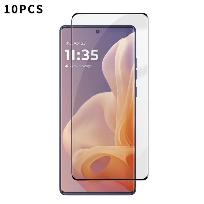 For Motorola Moto G85 10pcs Kalebol Curved High-Aluminum Screen-Printed Full-Coverage Anti-Fingerprint Black-Bordered HD Tempered Glass Film