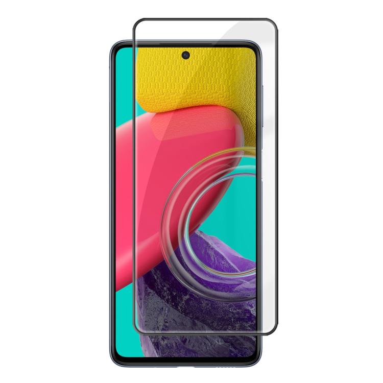 For Samsung Galaxy M53 5G Kalebol High-Aluminum Screen-Printed Full-Coverage Anti-Fingerprint Black-Bordered HD Tempered Glass Film