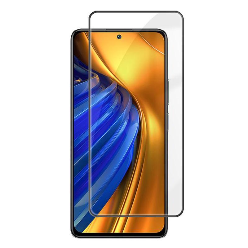 For Xiaomi Poco F4 Kalebol High-Aluminum Screen-Printed Full-Coverage Anti-Fingerprint Black-Bordered HD Tempered Glass Film
