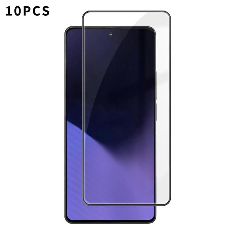 For Xiaomi Poco X6 Neo 5G 10pcs Kalebol High-Aluminum Screen-Printed Full-Coverage Anti-Fingerprint Black-Bordered HD Tempered Glass Film