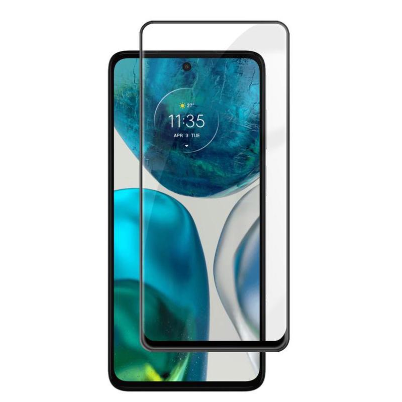 For Motorola Moto G52 Kalebol High-Aluminum Screen-Printed Full-Coverage Anti-Fingerprint Black-Bordered HD Tempered Glass Film