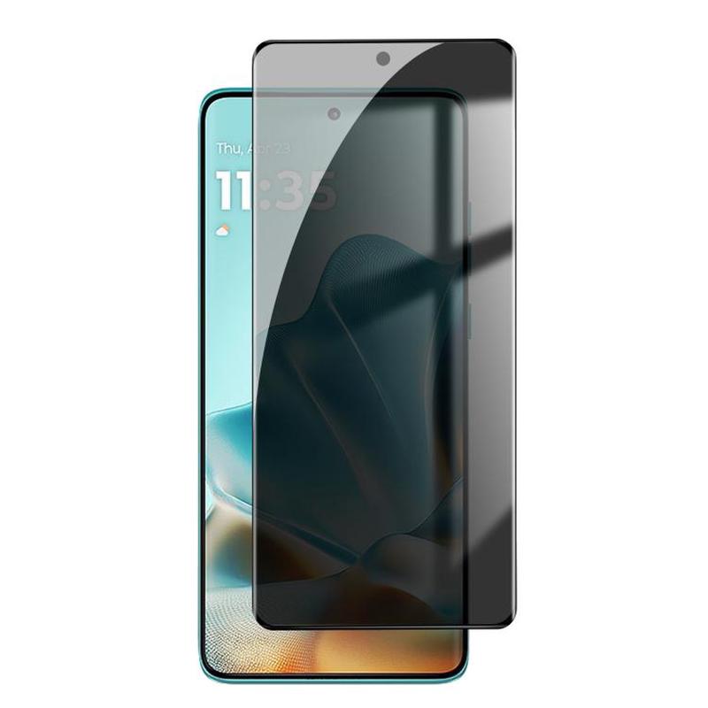 For Motorola Edge 60 Fusion Kalebol Curved High-Aluminum Screen-Printed Full-Coverage Anti-Fingerprint Black-Border Privacy Tempered Glass Film