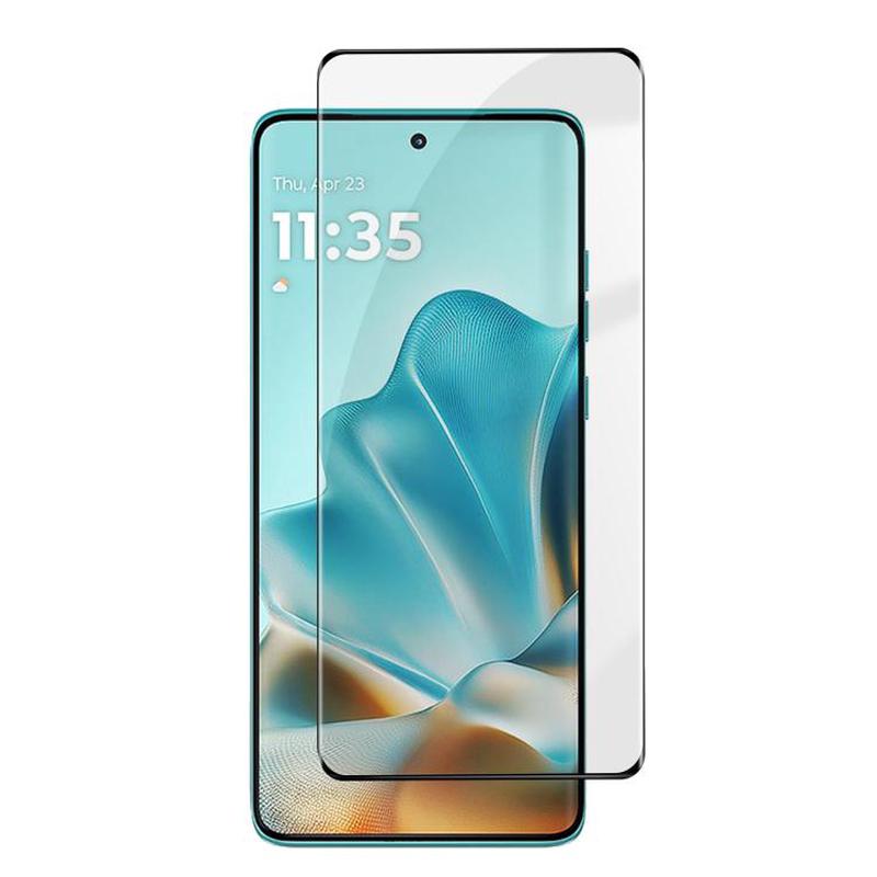 For Motorola Edge 60 Fusion Kalebol Curved High-Aluminum Screen-Printed Full-Coverage Anti-Fingerprint Black-Bordered HD Tempered Glass Film