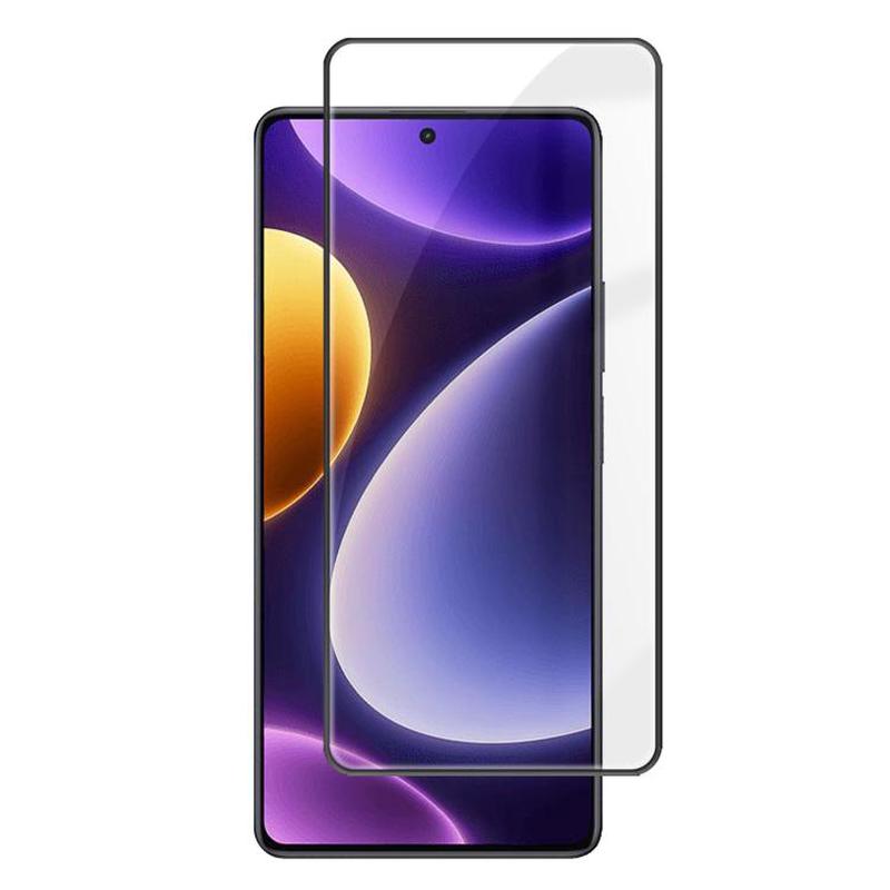 For Redmi Note 12 Turbo Kalebol High-Aluminum Screen-Printed Full-Coverage Anti-Fingerprint Black-Bordered HD Tempered Glass Film