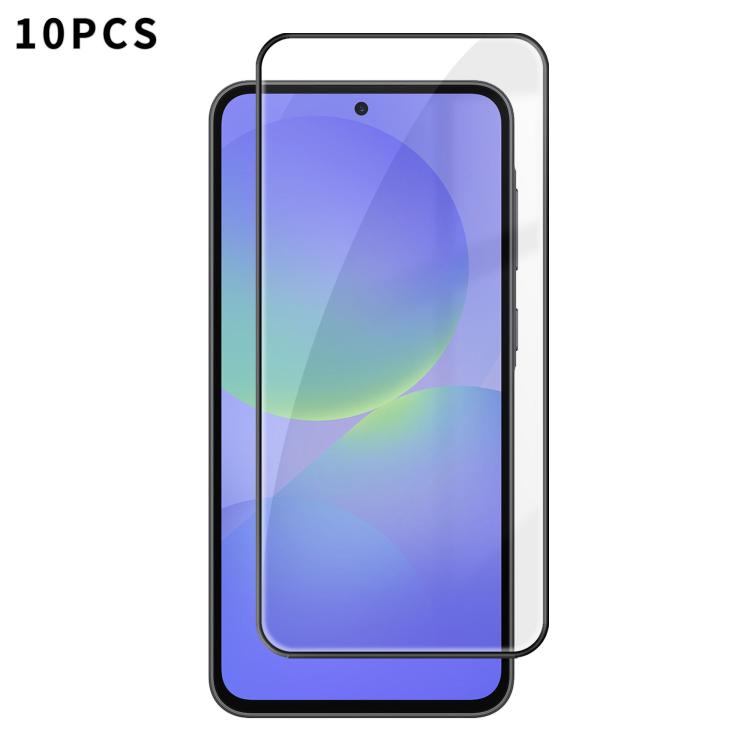 For Samsung Galaxy A36 5G 10pcs Kalebol High-Aluminum Screen-Printed Full-Coverage Anti-Fingerprint Black-Bordered HD Tempered Glass Film