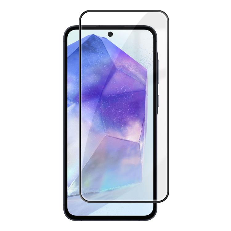 For Samsung Galaxy A55 5G Kalebol High-Aluminum Screen-Printed Full-Coverage Anti-Fingerprint Black-Bordered HD Tempered Glass Film