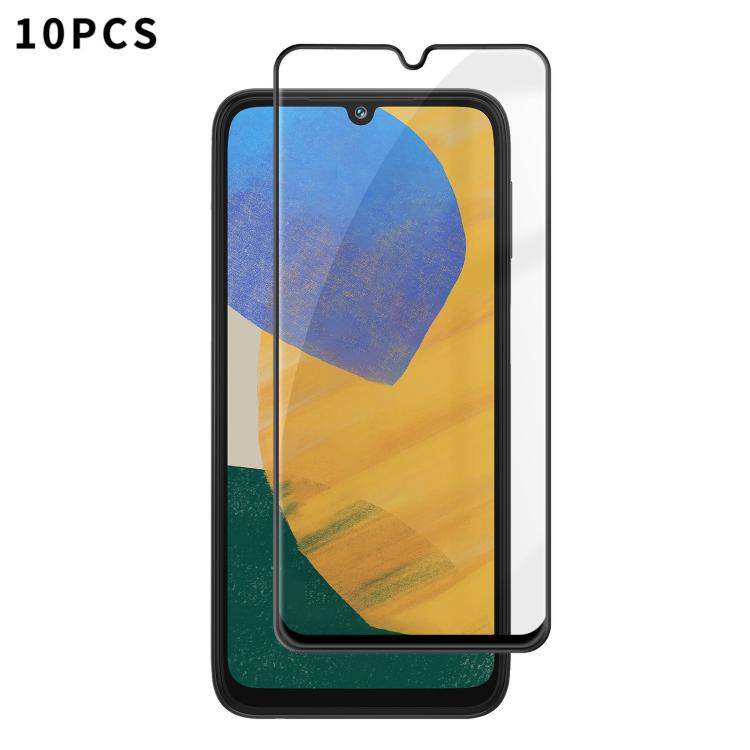 For Samsung Galaxy F34 5G 10pcs Kalebol High-Aluminum Screen-Printed Full-Coverage Anti-Fingerprint Black-Bordered HD Tempered Glass Film