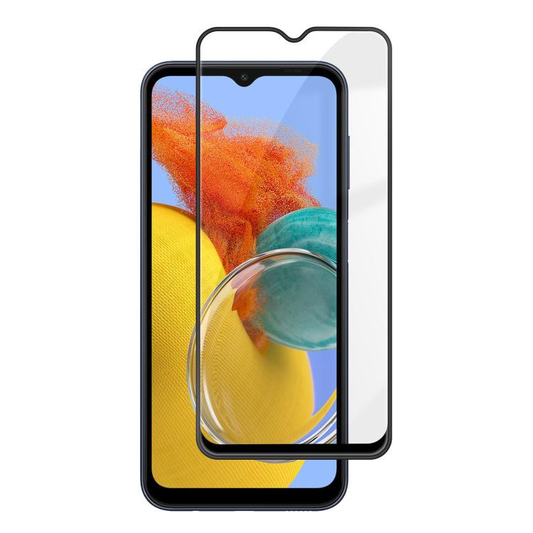 For Samsung Galaxy M14 5G Kalebol High-Aluminum Screen-Printed Full-Coverage Anti-Fingerprint Black-Bordered HD Tempered Glass Film