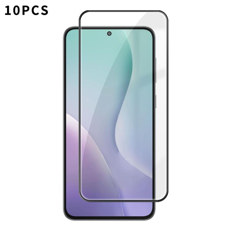 For Samsung Galaxy M56 5G 10pcs Kalebol High-Aluminum Screen-Printed Full-Coverage Anti-Fingerprint Black-Bordered HD Tempered Glass Film