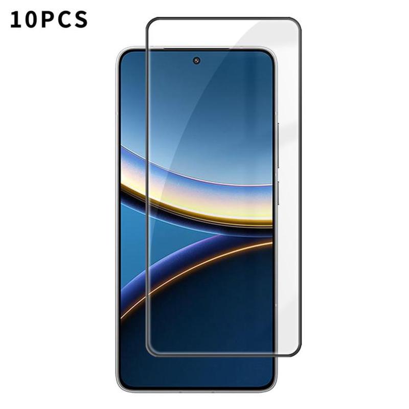 For Xiaomi Poco F7 Pro 10pcs Kalebol High-Aluminum Screen-Printed Full-Coverage Anti-Fingerprint Black-Bordered HD Tempered Glass Film