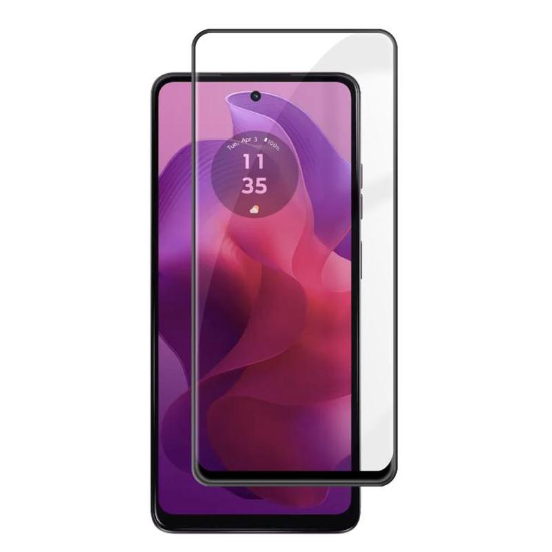 For Motorola Moto G24 Kalebol High-Aluminum Screen-Printed Full-Coverage Anti-Fingerprint Black-Bordered HD Tempered Glass Film