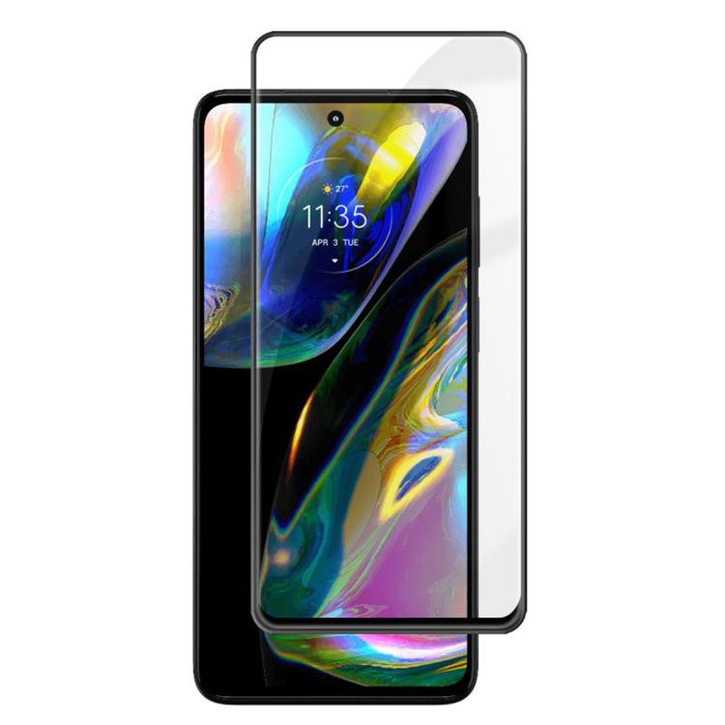 For Motorola Moto G82 Kalebol High-Aluminum Screen-Printed Full-Coverage Anti-Fingerprint Black-Bordered HD Tempered Glass Film