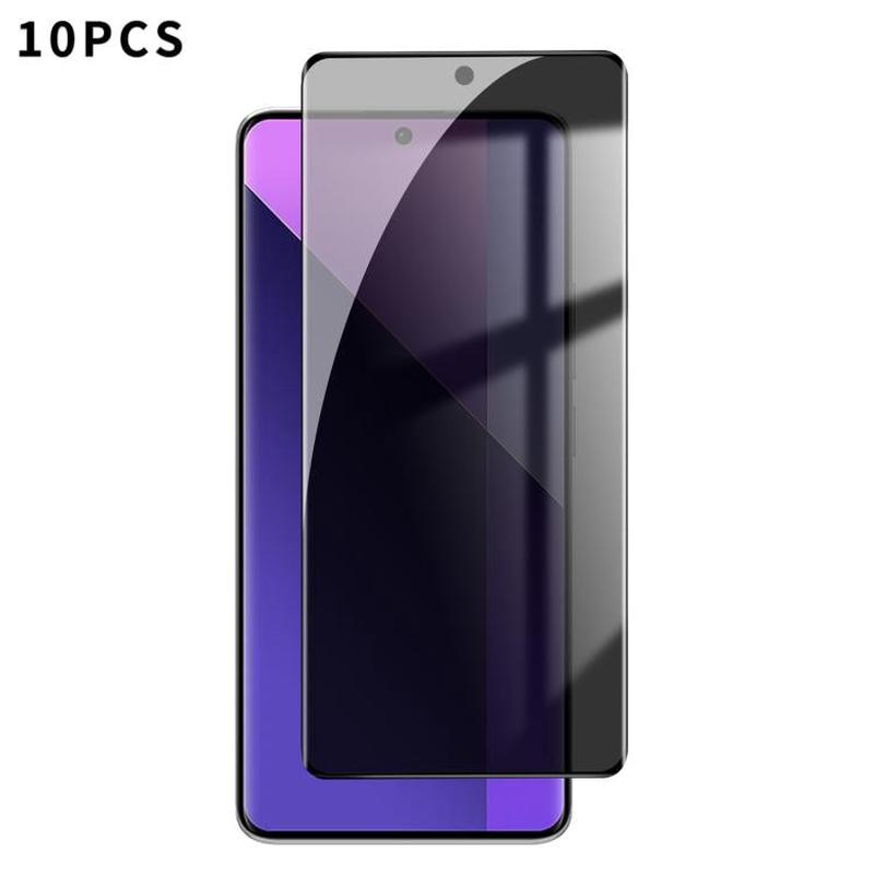 For Redmi Note 13 Pro+ 10pcs Kalebol Curved High-Aluminum Screen-Printed Full-Coverage Anti-Fingerprint Black-Border Privacy Tempered Glass Film