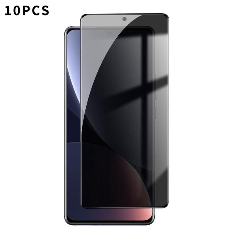 For Xiaomi 12 10pcs Kalebol Curved High-Aluminum Screen-Printed Full-Coverage Anti-Fingerprint Black-Border Privacy Tempered Glass Film
