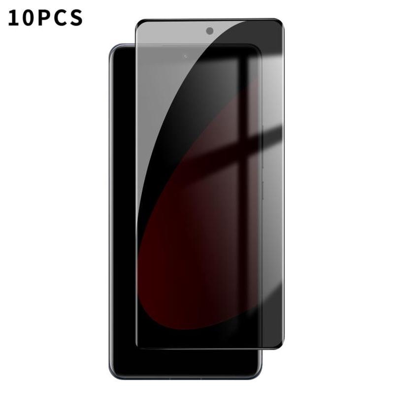 For Xiaomi 12S Pro 10pcs Kalebol Curved High-Aluminum Screen-Printed Full-Coverage Anti-Fingerprint Black-Border Privacy Tempered Glass Film