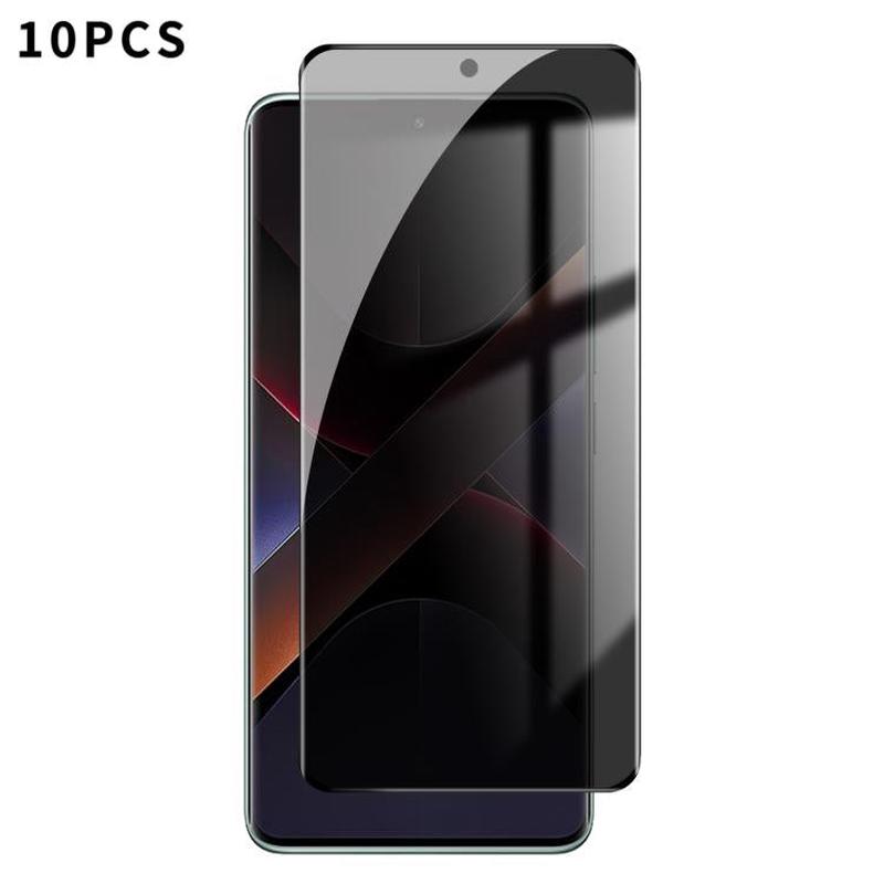 For Xiaomi Poco X7 10pcs Kalebol Curved High-Aluminum Screen-Printed Full-Coverage Anti-Fingerprint Black-Border Privacy Tempered Glass Film
