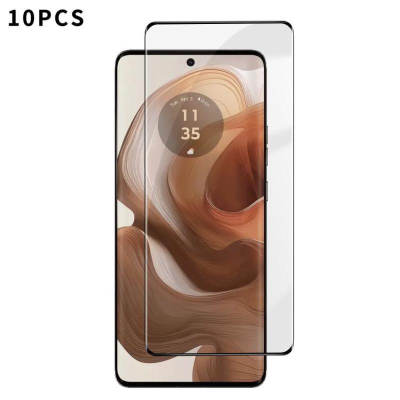For Motorola Edge 50 Ultra 10pcs Kalebol Curved High-Aluminum Screen-Printed Full-Coverage Anti-Fingerprint Black-Bordered HD Tempered Glass Film