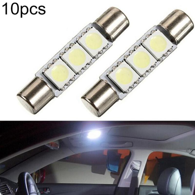 10pcs ST6-5050-3SMD 29mm B6 LED Car Make-up Mirror Light Reading Lamp