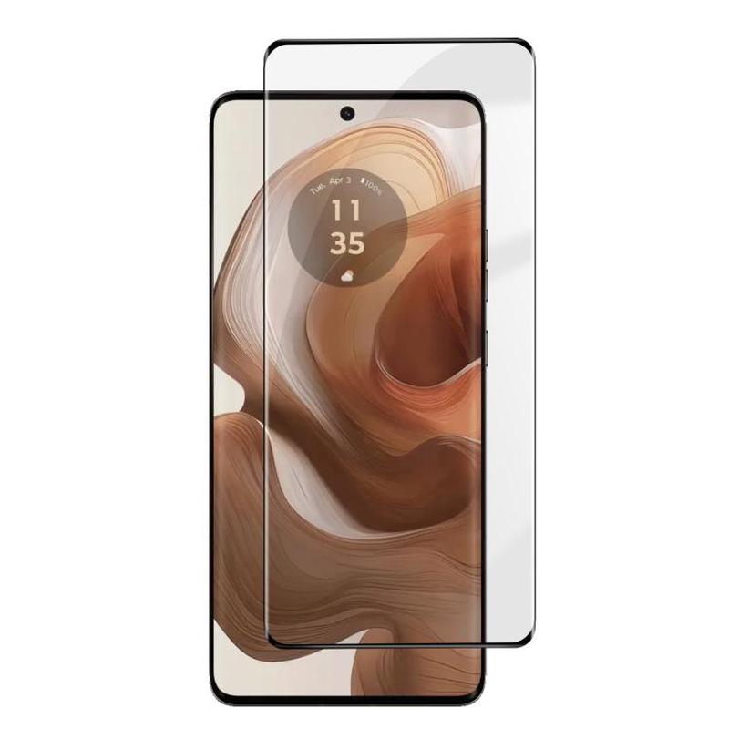 For Motorola Edge 50 Ultra Kalebol Curved High-Aluminum Screen-Printed Full-Coverage Anti-Fingerprint Black-Bordered HD Tempered Glass Film