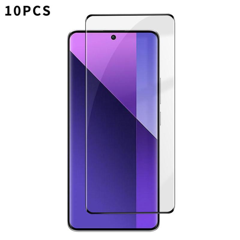 For Redmi Note 13 Pro+ 10pcs Kalebol Curved High-Aluminum Screen-Printed Full-Coverage Anti-Fingerprint Black-Bordered HD Tempered Glass Film
