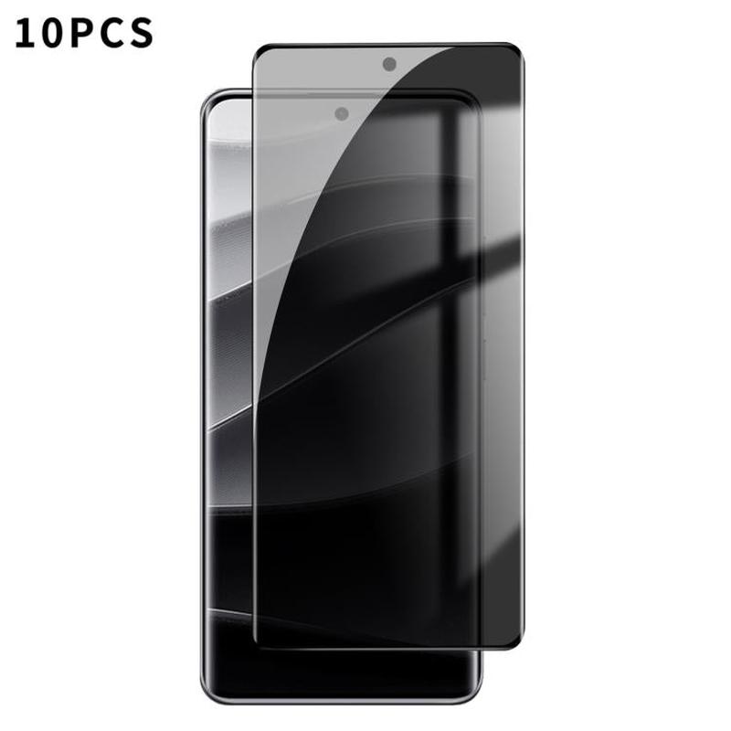 For Redmi Note 14 Pro+ 5G 10pcs Kalebol Curved High-Aluminum Screen-Printed Full-Coverage Anti-Fingerprint Black-Border Privacy Tempered Glass Film